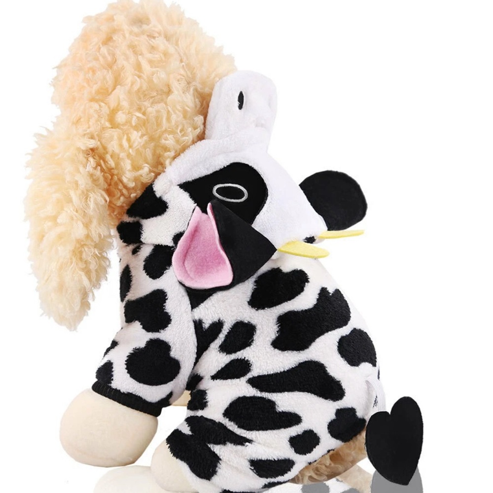 Cow Print Plush Dog Costume M/ L